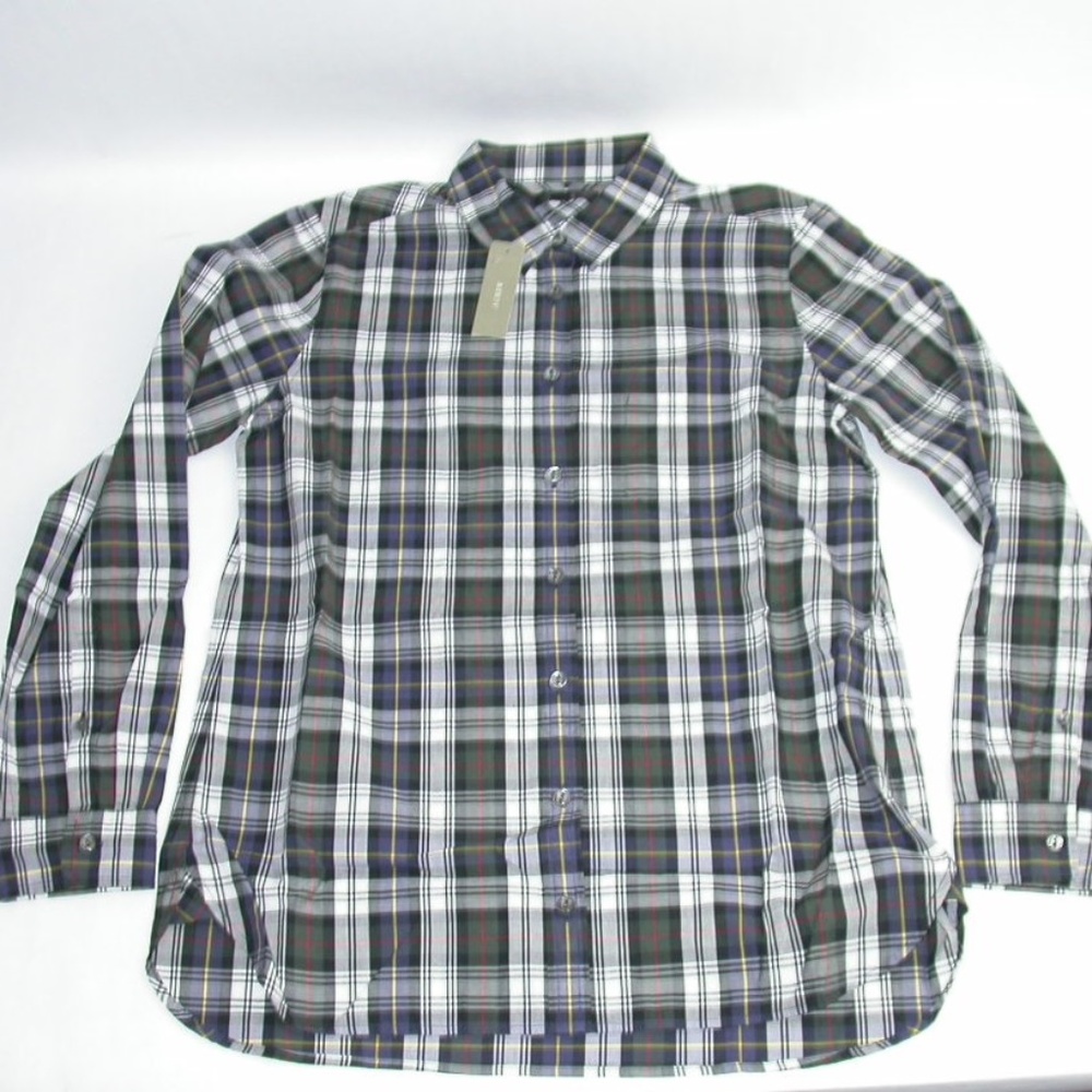 NWT J. Crew Shrunken Boy Shirt in Forest Plaid 4